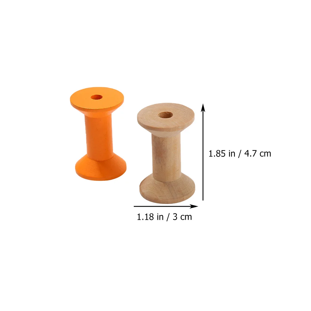 

Small Empty Spools Wooden Vintage Unfinished Sewing Machine Floss Bobbins Yarn Colorful