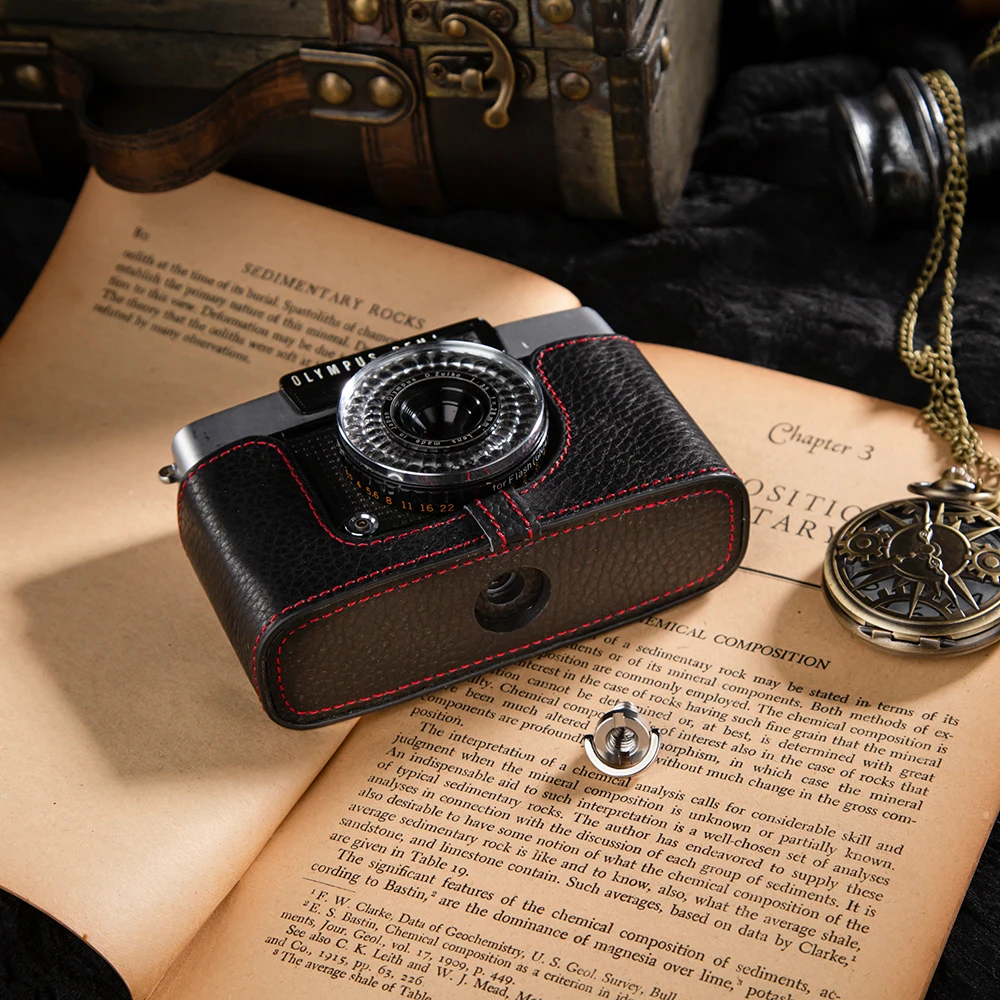 For OLYMPUS PEN-EE3/EE2/EE OM-1/1N OM-2/2N OM-4/4TI OM-3 Case OM1 OM 1 Genuine Leather Half Case EE3 Retro Handmade Camera Bag