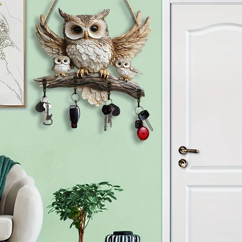 1pcs Flat Wooden Wall Key Hook Multi-Purpose Home Kitchen Porch Decoration Single-sided Color Environmental Protection Board