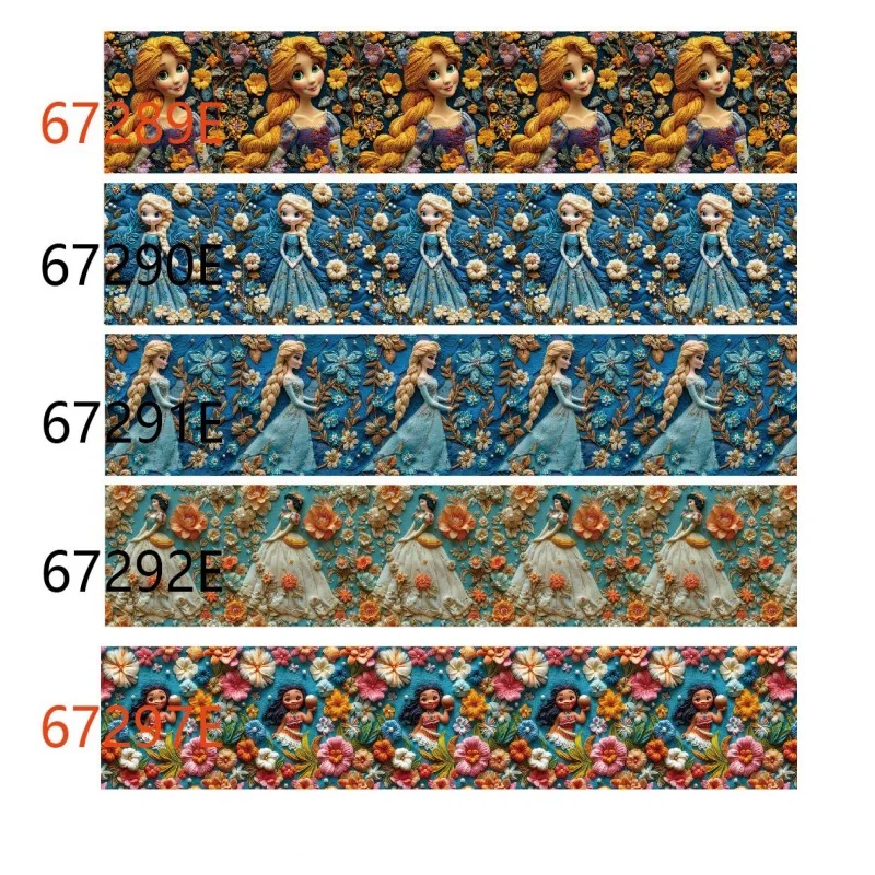 10yards Disney Moana Frozen Princess Cartoon Grosgrain Ribbon 38mm for Hairbows DIY Materials