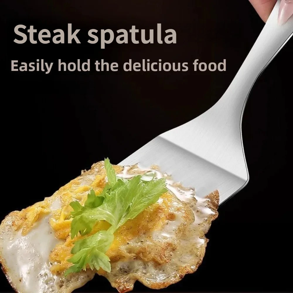 Stainless Steel Steak Spatula Pizza Shovel Square Head Pancake Beef Scraper Non-stick Kitchen BBQ Cooking Utensil Set