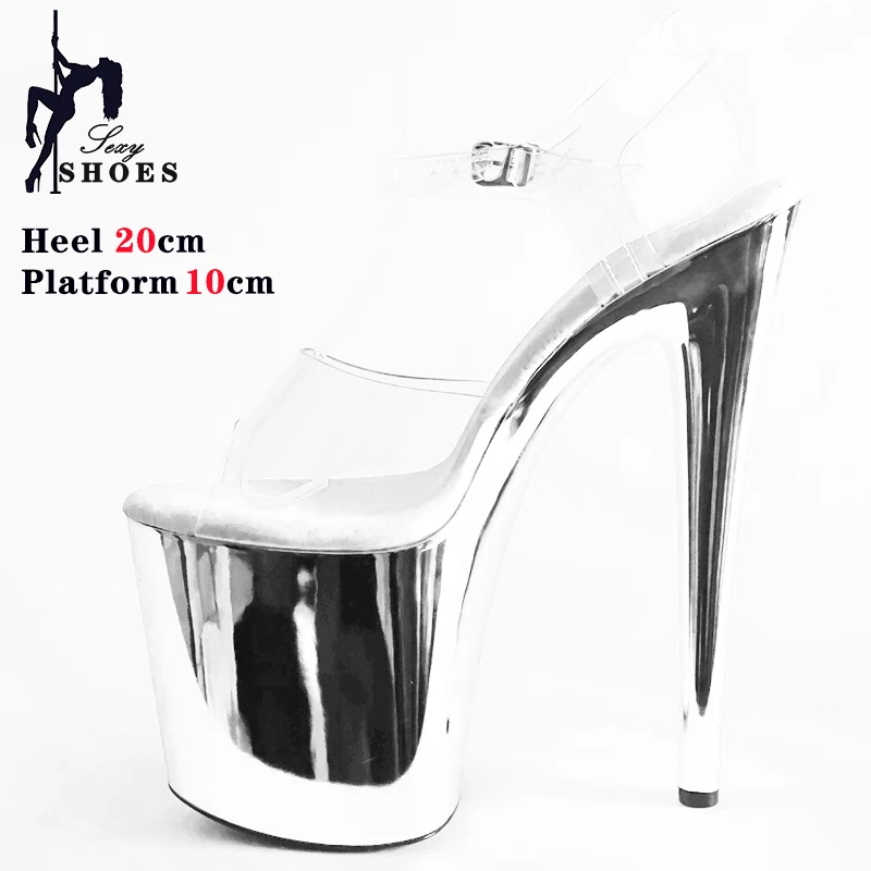 Voesnees 8 Zoll Frauen Glanz Galvani Ferse Sandalen Pole Dance Schuhe Sexy Stripper Nachtclub High Heels 20 CM Exotische Modelle zeigen 5