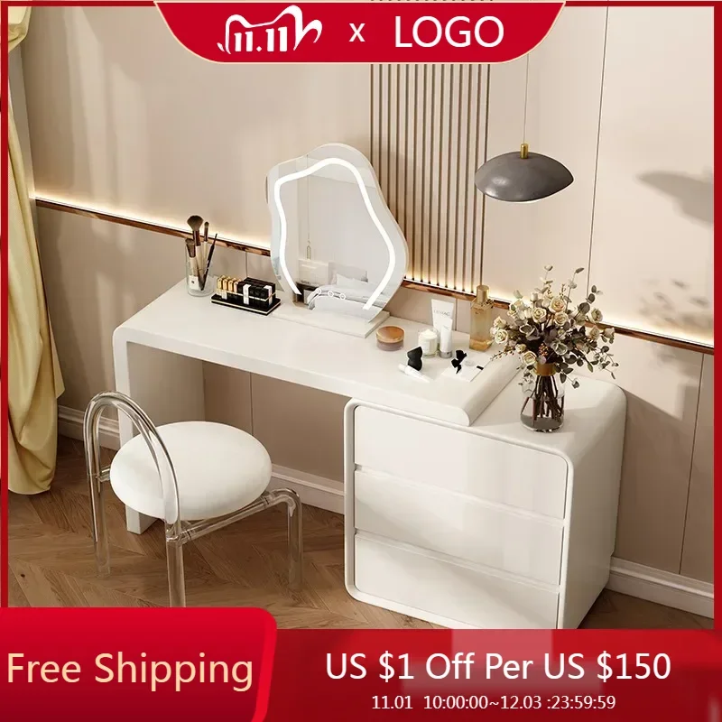 

Makeup Flowers Vanity Table Mirror Bedroom White Drawer Dressing Table Nightstands Vanity Comoda Pra Quarto Home Furniture