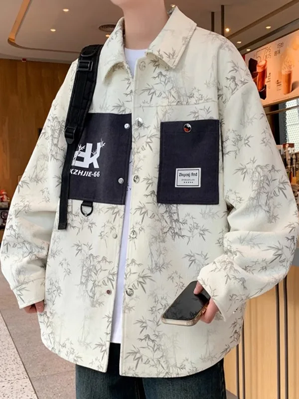 

New Chinese Sle 2025 Men's Jaet Casual Spring Autumn irt Haome Leisure Teenage Top Coat Breathable Polyester Fiber