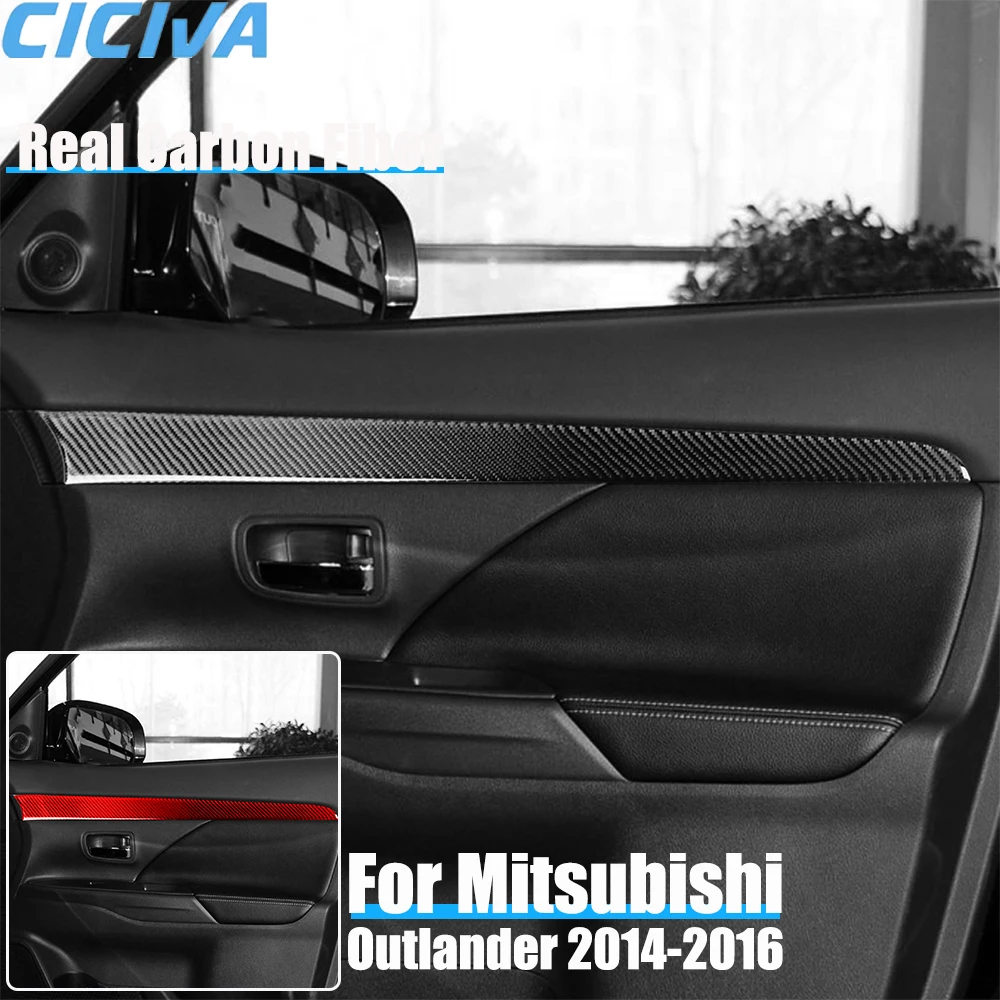 

Real Carbon Fiber Car Accessories Door Panel Trim Decorative Cover Soft Sticker For Mitsubishi Outlander 2014 2015 2016