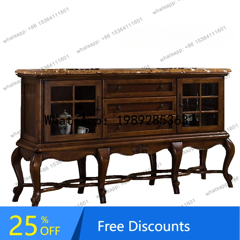 

HH American solid wood marble dining side cabinet, living room door partition designer high-end decoration