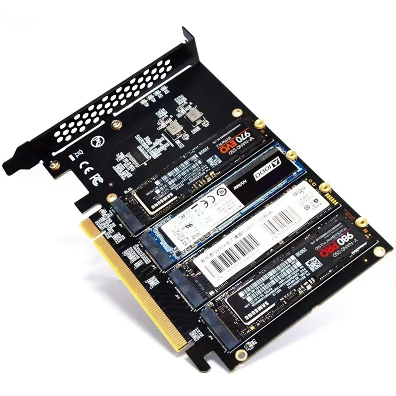 

Карта адаптера M.2 NVME в Pcie X16, 4-портовая карта расширения NVME для твердотельного накопителя 2230 2242 2260 2280