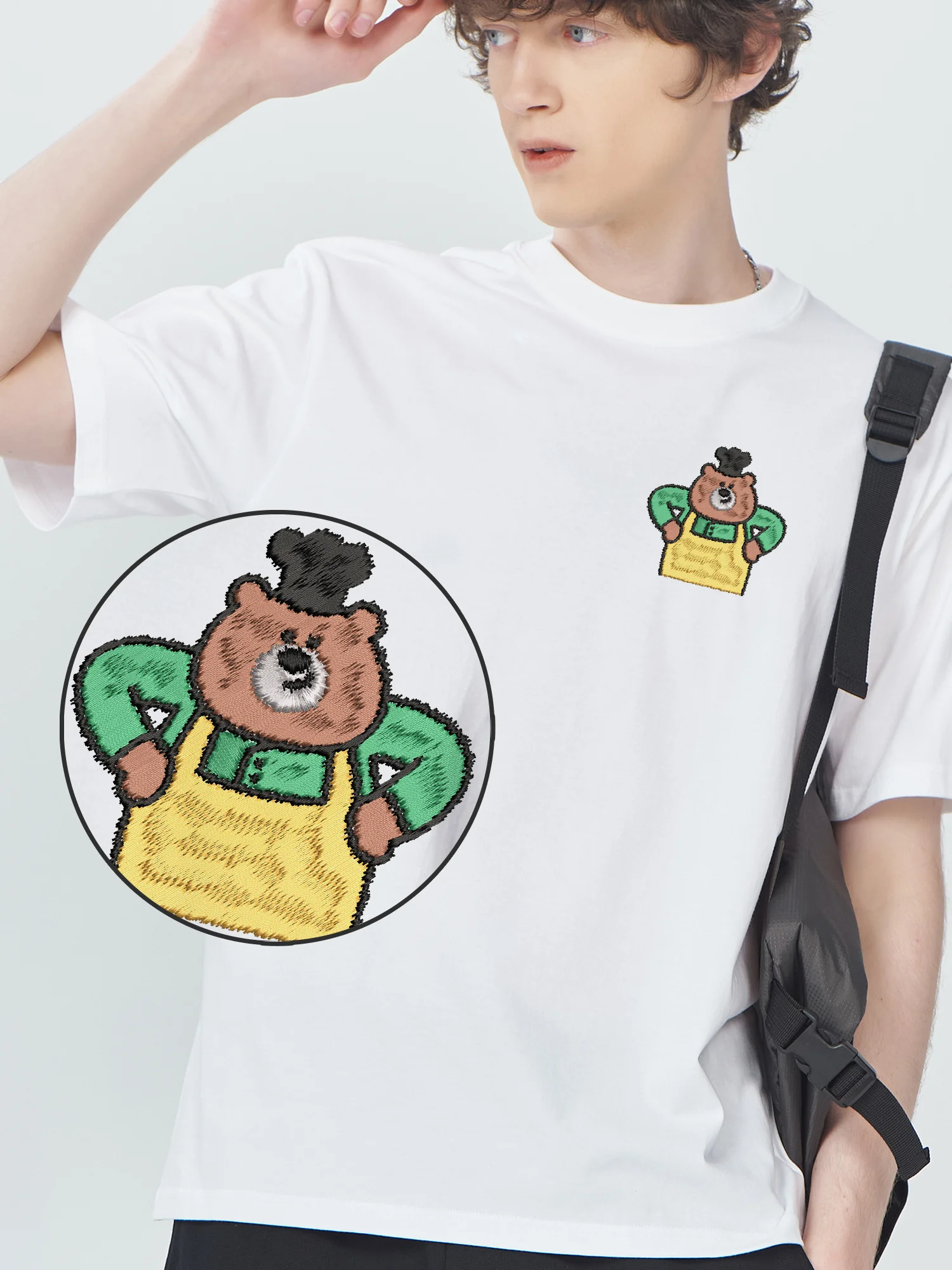 

Chef Bear Embroidered Tshirts Luxury Design Unisex Casual Streetwear Funky Embroidery Short Sleeve Summer Tops​