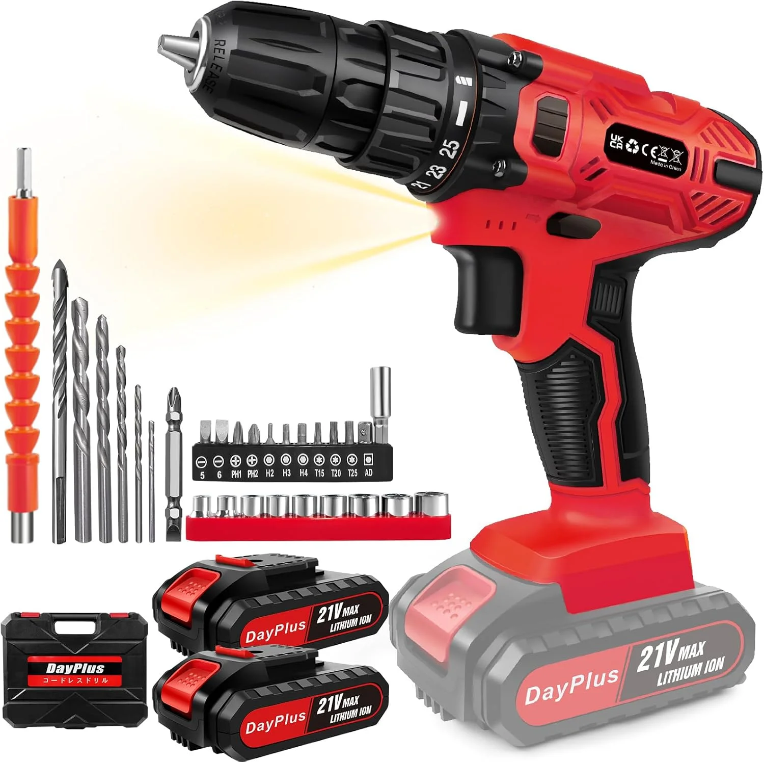 yZ[zDayPlus dhCo[ dh 21V 25+1iKgN ő45N.m 2iϑ0-400RPM/0-1400RPM 1500mAh SbN tؑ R[hX [{bNXt ؍Hp ^ y DIY Ƌ̑g ݗ