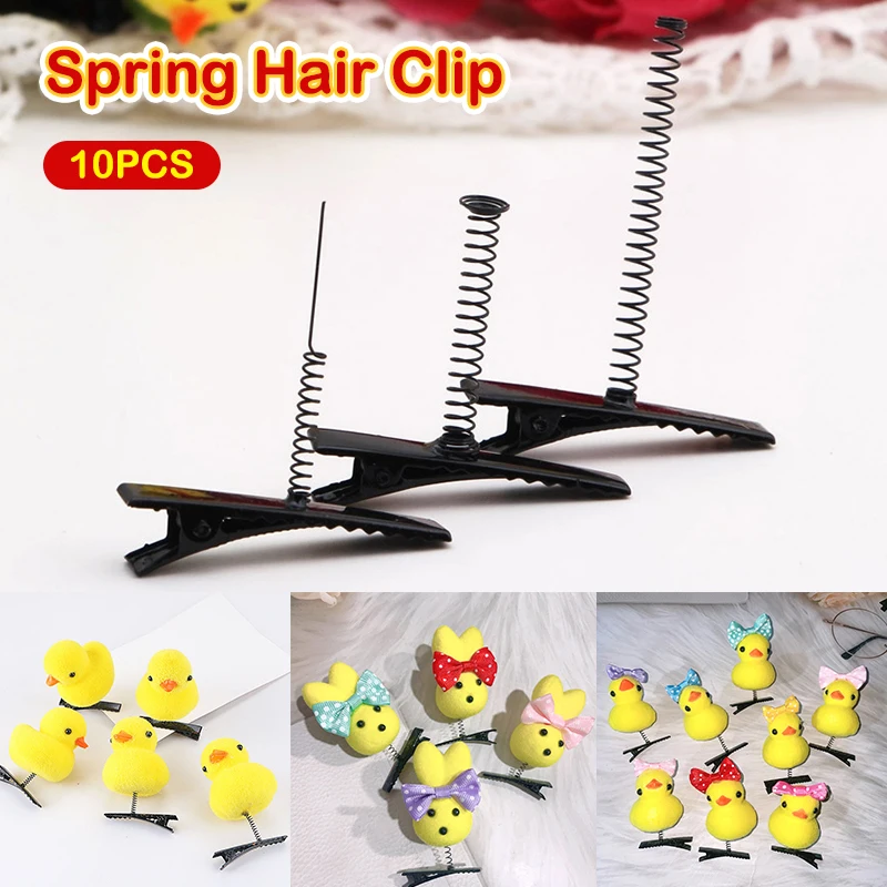 10 Pcs 40 Mm Black Metal Clip With Coil Spring Crocodile Clip Craft Hair Clips DIY Basic Universal Hair Clips