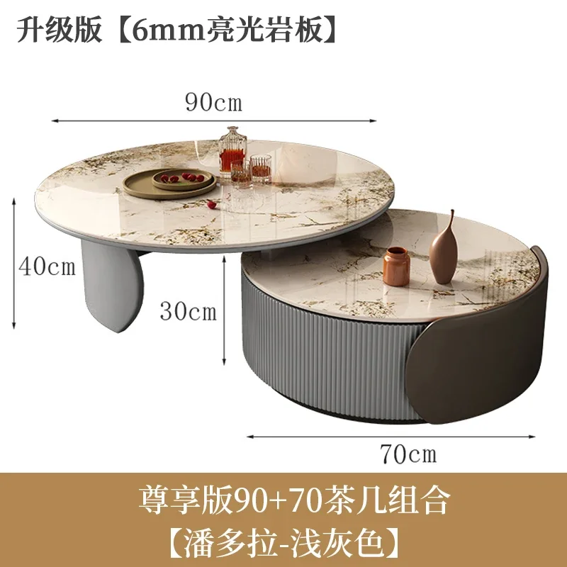 Unique Aesthetic Coffee Tables Marble European Glam Nordic Luxury Trendy Coffee Tables Round Modern Mesas Living Room Furniture image 3