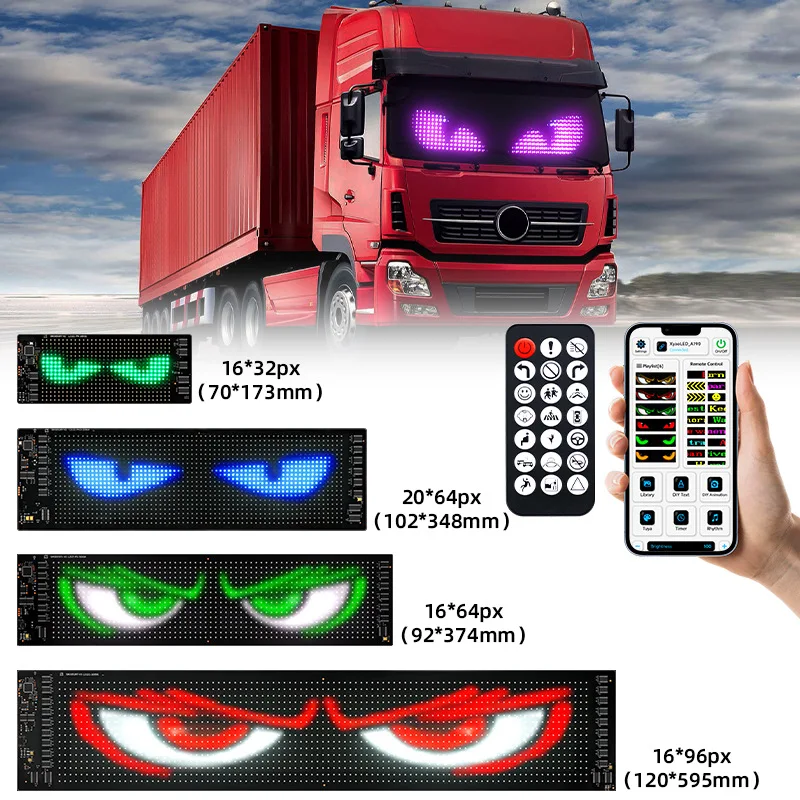 

LED car soft screen usb car flexible advertising screen APP bluetooth window glass devil's eye display