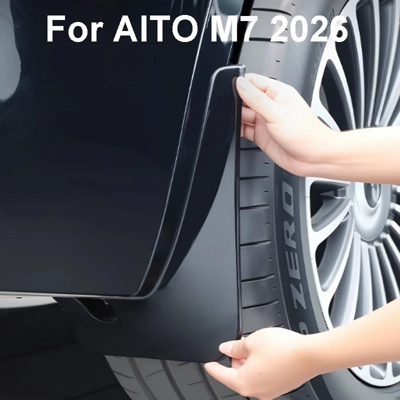 

For AITO M7 2026 Car Non Drilling Mudguard Rear Wheel Same Color Non-destructive Wear-resistant Protection Accessories