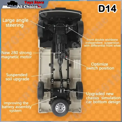 WPL D14 Rc Car D12 1/10 Full Scale Suzuki Minivan Drift Remote Control Car Toy D12Mini Electric Car 1/16 Toys for Children Gift