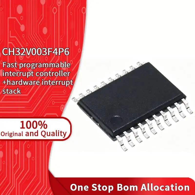 CH32V003F4P6 32 Bit Microcontroller IC 48MHz Timer PWM Stepper Control OPA ADC Integrated Circuit IC Chip