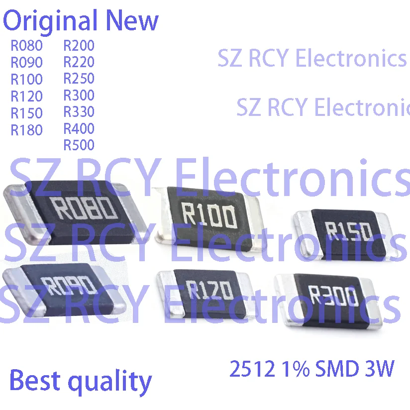 

(20 шт.) 2512 1% SMD 3 Вт сопротивление резистора из сплава R080 R090 R100 R120 R150 R180 R200 R220 R250 R300 R330 R400 R500