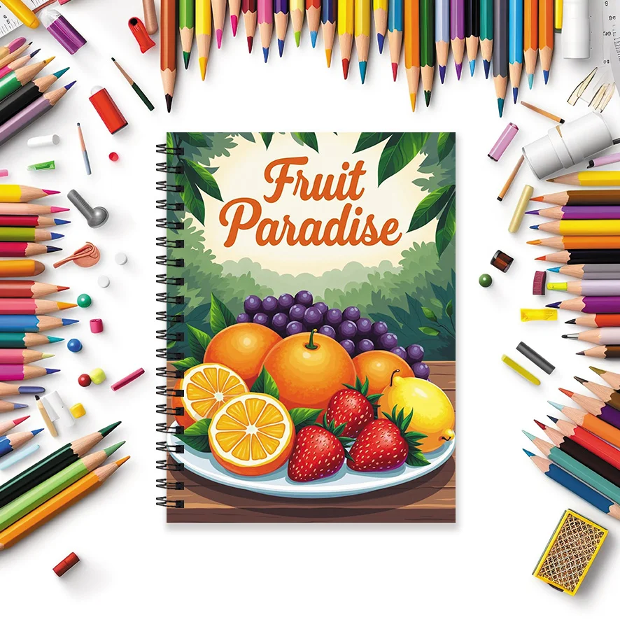 大人向け塗り絵 - 8.3x11.2インチ、様々なフルーツの塗り絵32ページ - リラックス、ストレス解消、友人へのギフトに最適