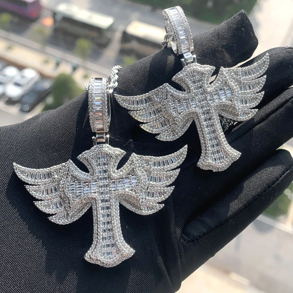 

Angle Wings Lab алмазный кулон с крестом 14K Gold вечерние свадебные подвески ожерелье для женщин и мужчин ювелирные изделия в Подарок на годовщину