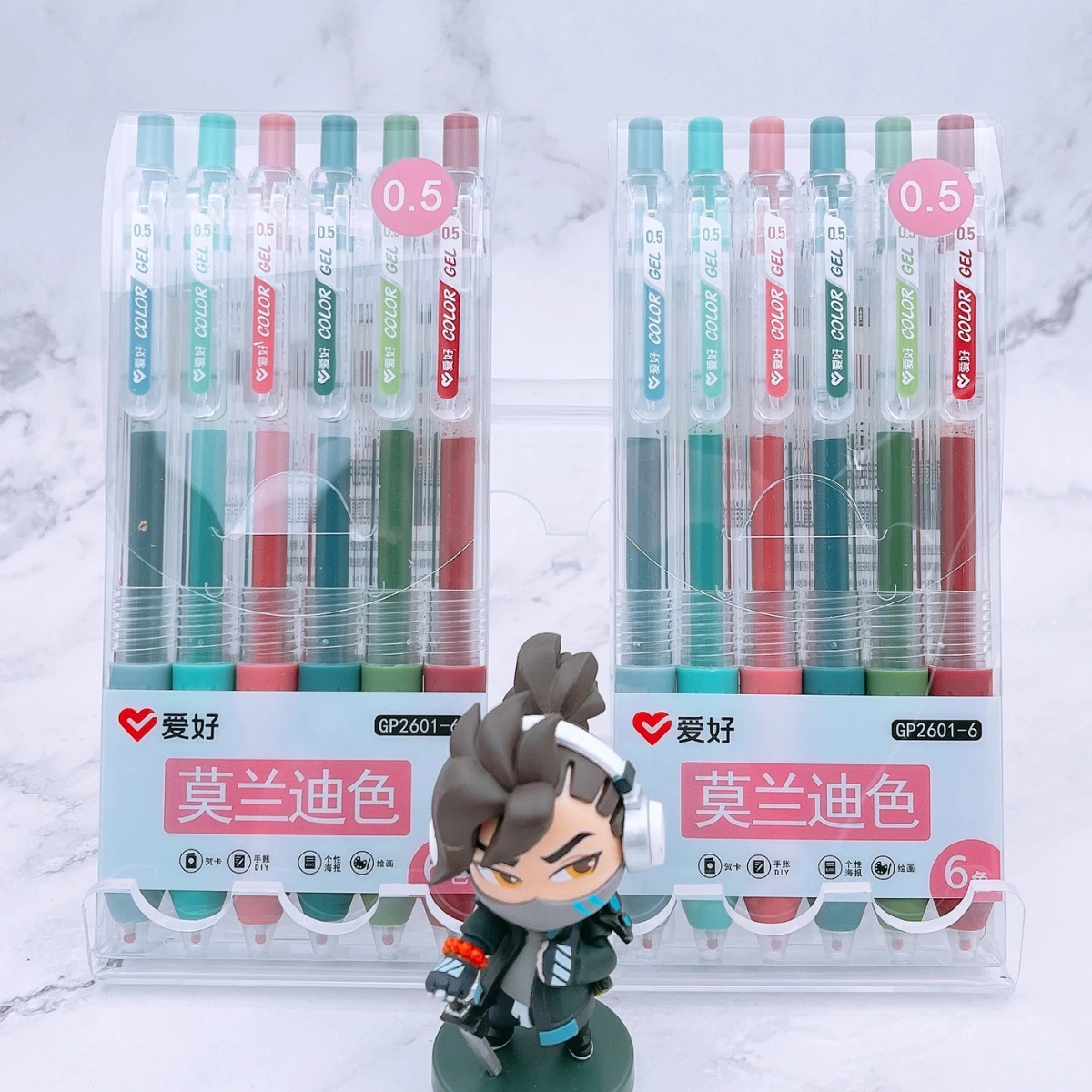 

6PCS Retractable Gel Color Pen, Morandi Colors For Drawing DIY Post Cards, Art Pen 0.5mm Ballpoint, Christmas&Thanksgiving Gift