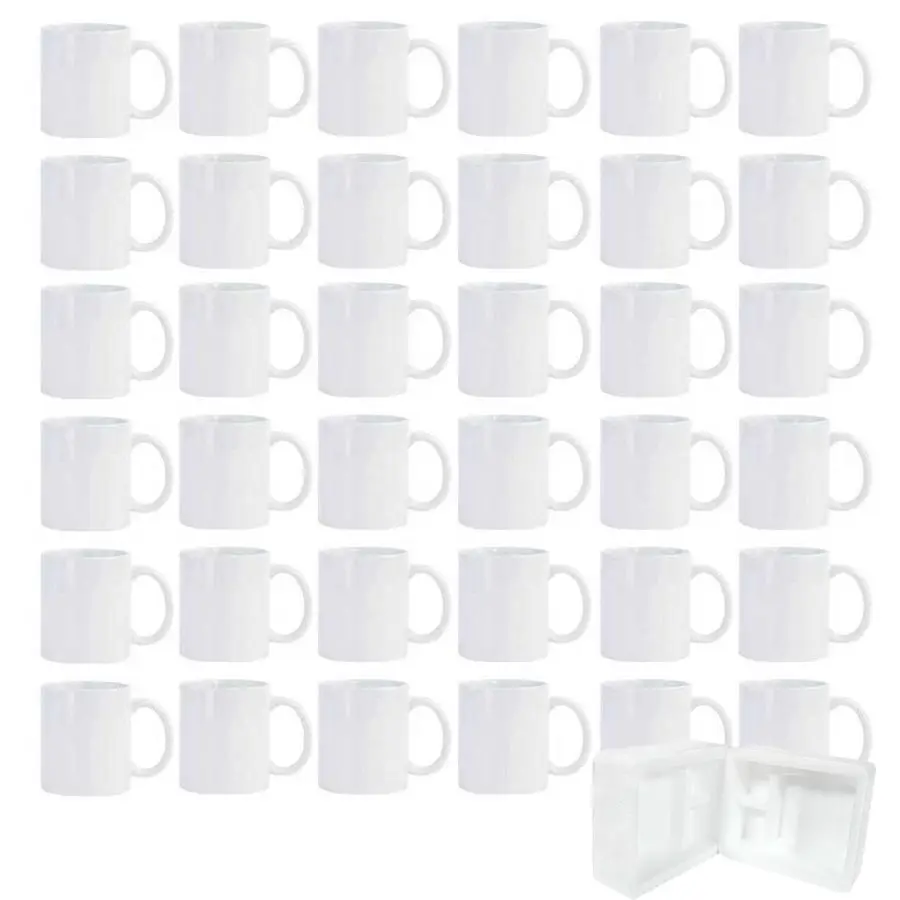 

Sublimation Mugs, 11oz White Coffee Cup Set, Ceramic Coffee Mug, with Foam Box, Machine Washable, White Ceramic Cups Bulk Mugs f
