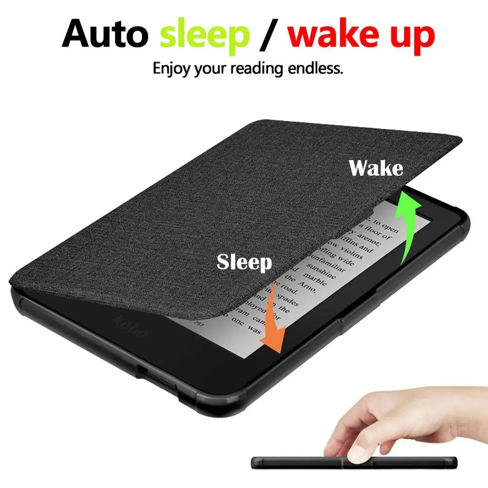 Suporte de mão 6 polegadas eReader Case Auto Sleep/Wake À Prova de Choque N367 Smart Cover TPU Anti Scratch para KOBO Clara Color/BW 2024