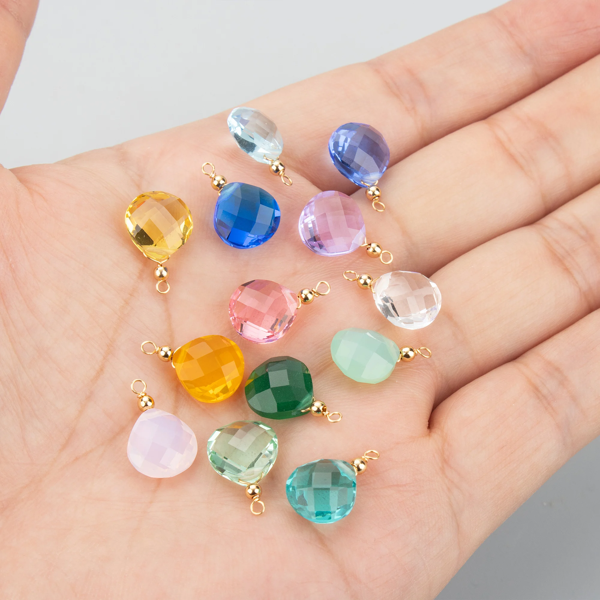 GUFEATHER,4pcs/lot,MH84,jewelry accessories,18k gold plated,natural quartz stone,charms,hand made,diy pendants,jewelry making view 3