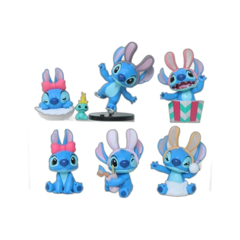 الكرتون Q-نسخة غرزة عمل أرقام سيارة الداخلية سطح المكتب الإبداعية أنيمي تمثال مصغرة زخرفة اكسسوارات دمى اللعب