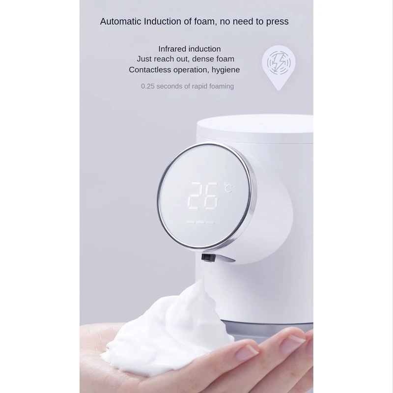 A08M-Foam Soap Dispenser Automatic Recharge 320Ml Liquid Soap Dispenser Digital Display Foam Hand Dispenser