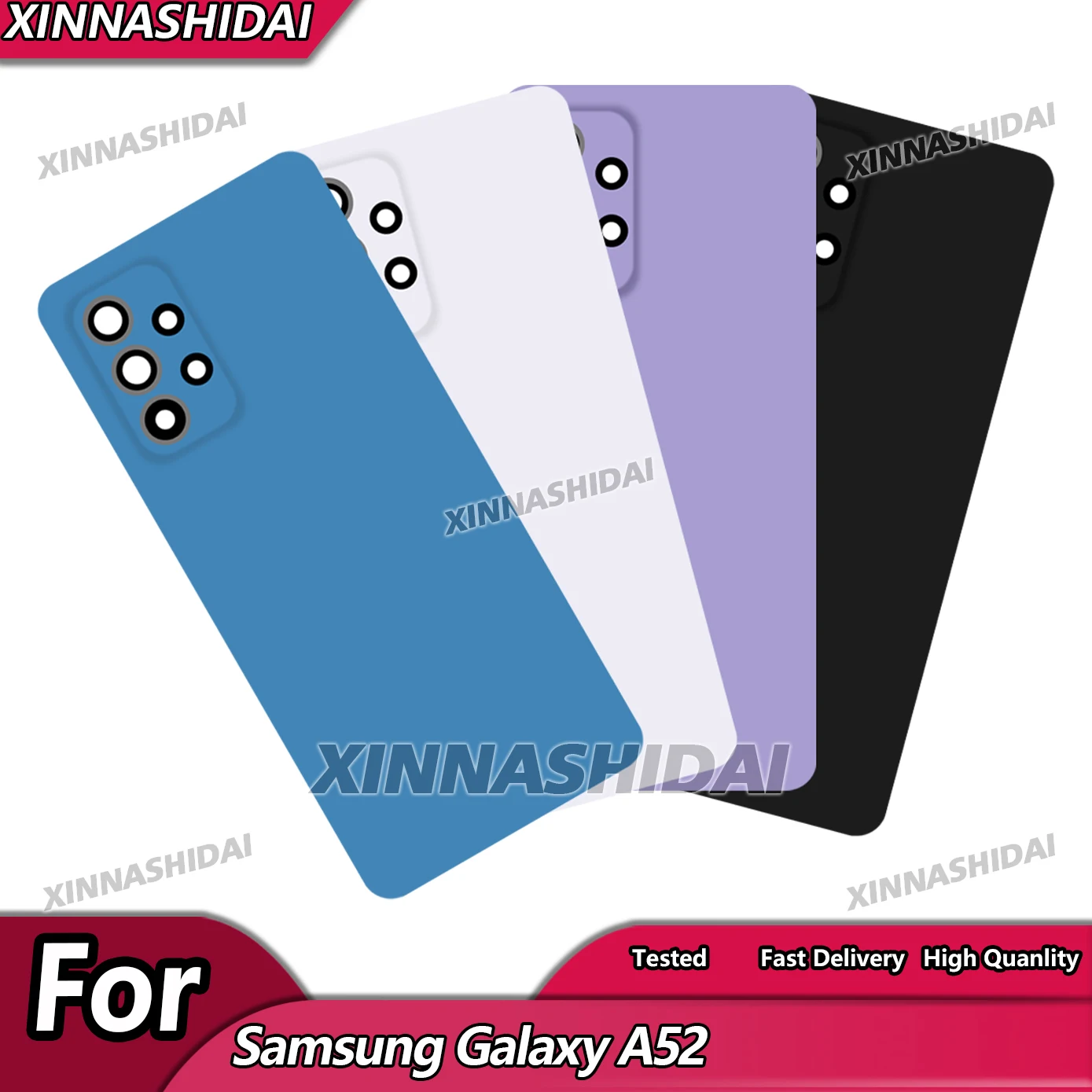 

Качественная крышка батарейного отсека AAA + A52 для Samsung Galaxy A52, задняя крышка, чехол, запасные части, крышка батарейного отсека, дверца