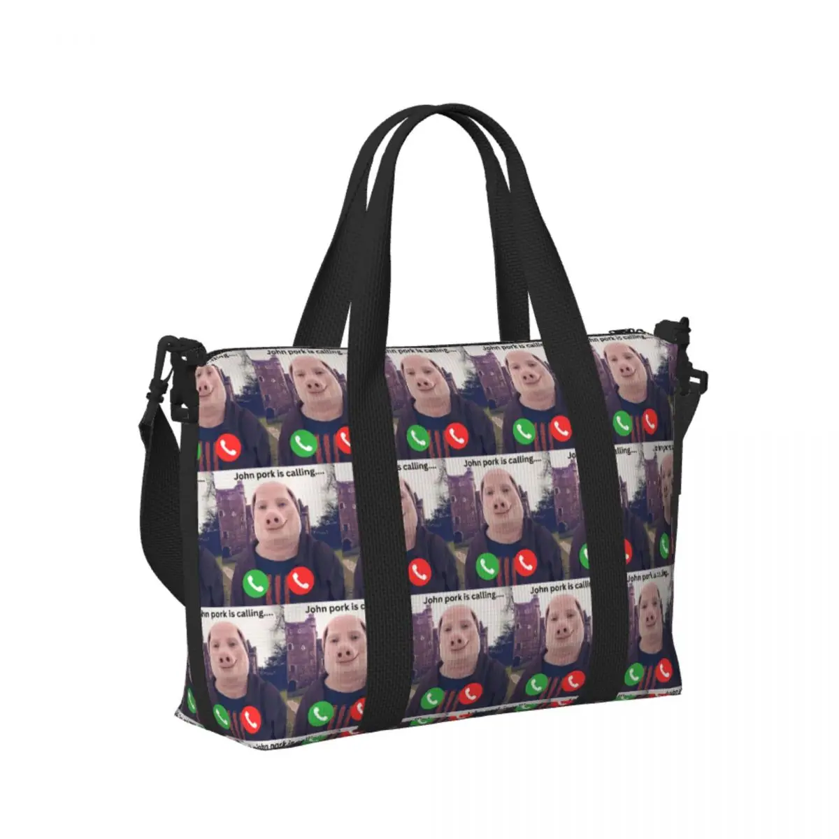 

Custom John Pork Beach Travel Bag Large Capacity Tote Bags for Gym Yoga Women Shopping Duffle Shoulder Bag