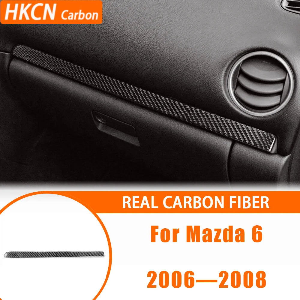 

For Mazda 6 2002—2008 Car Accessories Carbon Fiber Copilot Dashboard Decorative Strip Interior Cover Trim Sticker Modification