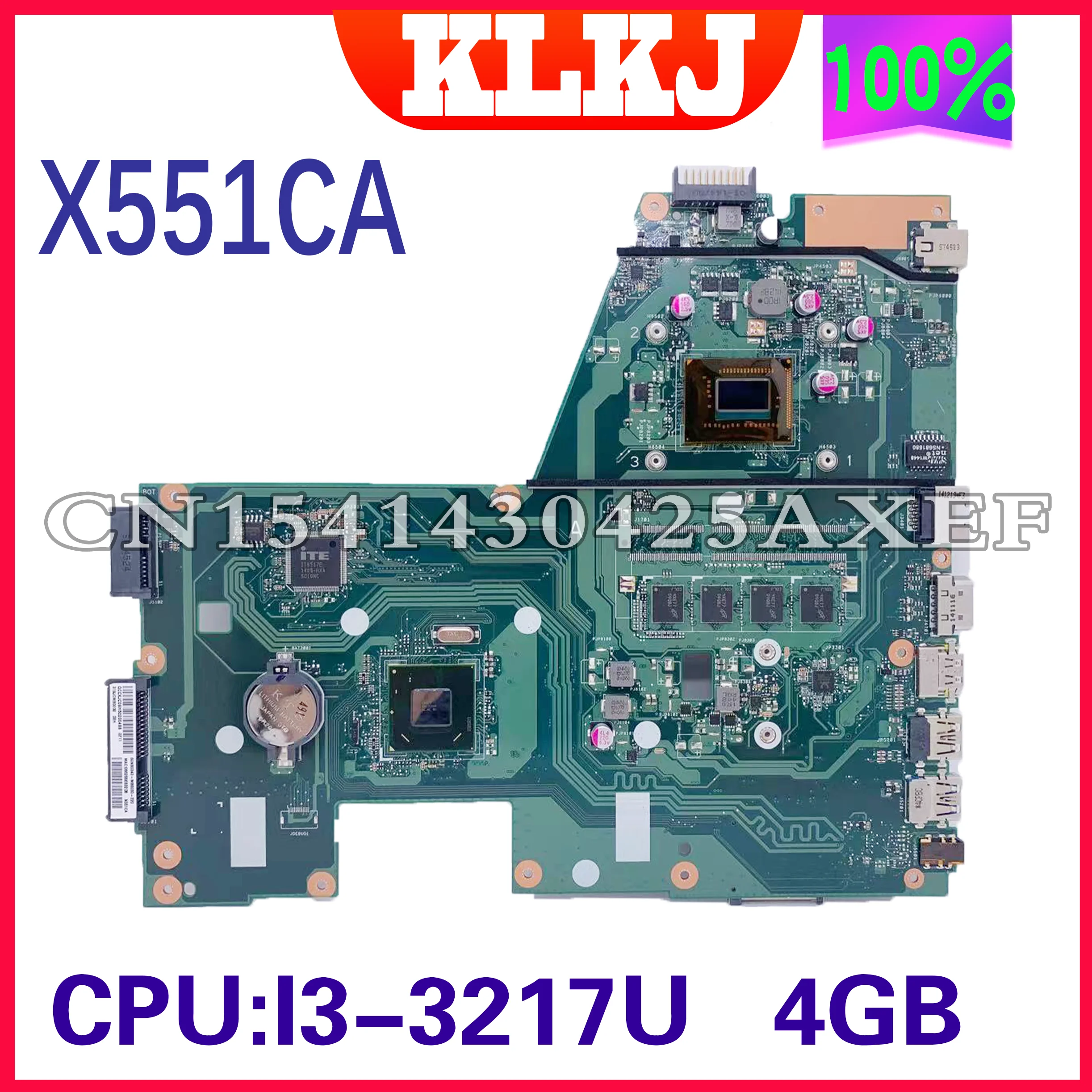 Dinzi X551CA Motherboard Laptop UNTUK ASUS X551CAP X551C X551CA Notebook Mainboard Computer2117U/1007U 4G-RAM Tanpa Slot Memori