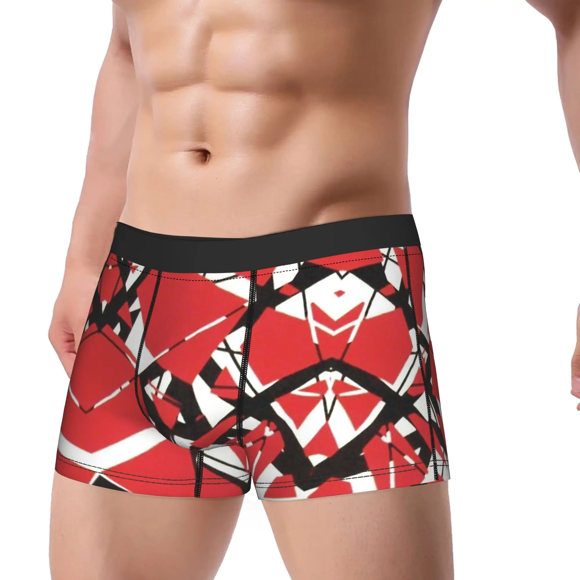 

Van Halen Black & White Stripes design Underwear Printing Trunk Hot Sale Man Panties Sexy Soft Shorts Briefs Birthday Gift