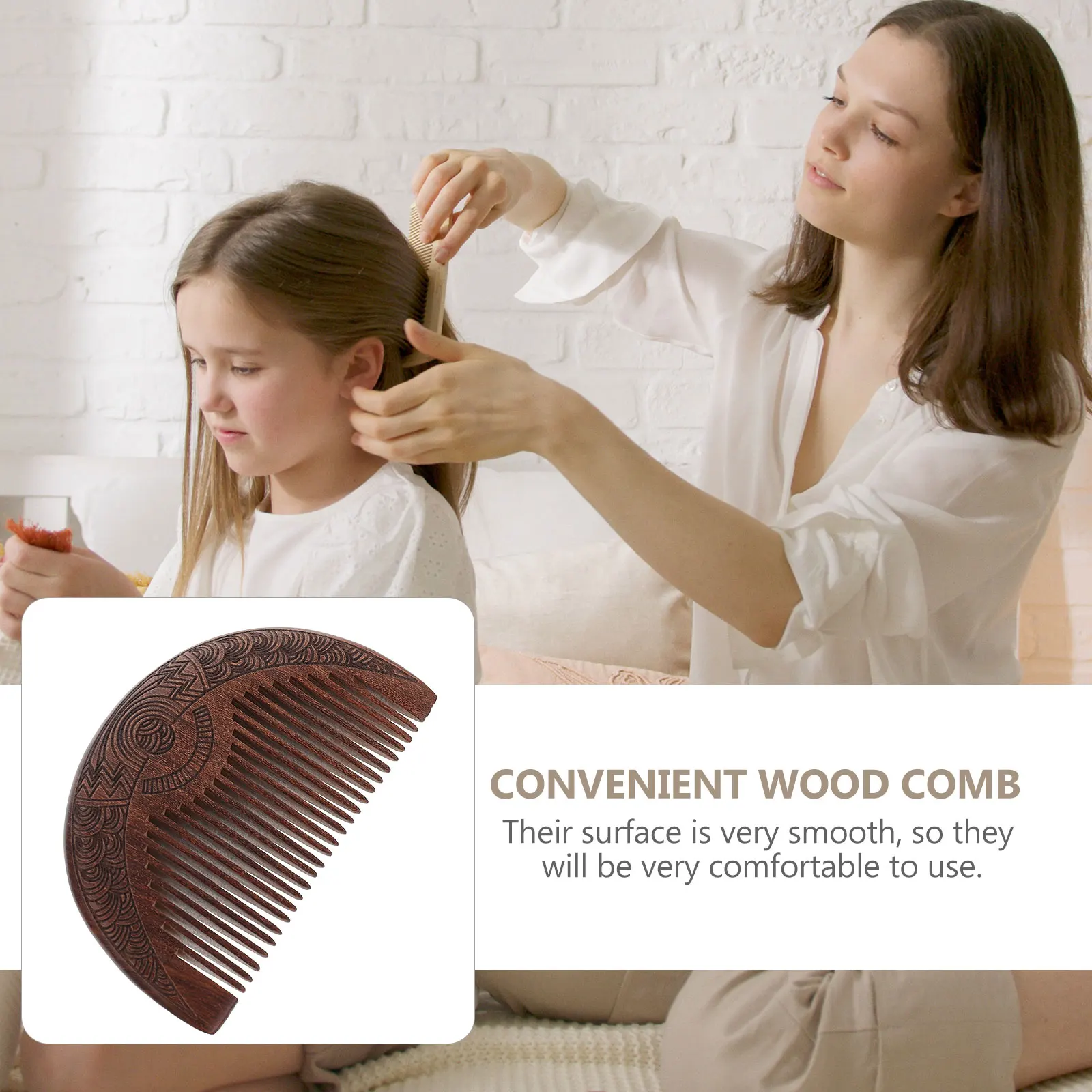 

Wooden Baby Comb Hair Accessory Portable Dressing Tool Smooth Safe Wide Tooth Comb For Any Hairstyle Practical Gift