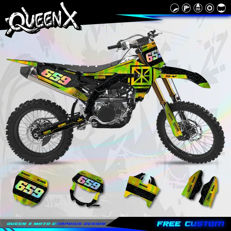 QUEEN X MOTO For YAMAHA YZF250 2019-2023 YZF450 2018-2022 WRF450 2019-2022 WRF250 2020-2023 Motorcycle Decal Sticker 013