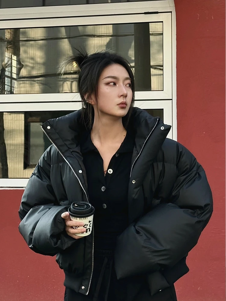 

Parkas Womens Army Winter Fleece Quilted Spliced Detachable Drawcord Turtleneck Standneck Hip-Hop Streetwears Fashionable Trendy