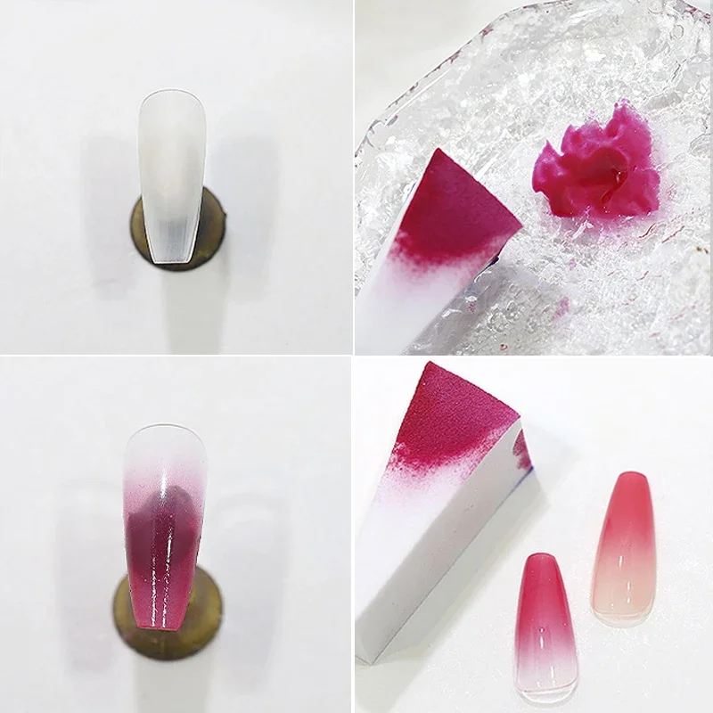 10-50개 삼각형 부드러운 스펀지 네일 브러쉬 그라데이션 효과 페인팅 젤 헤일 염색 도구 브러쉬 DIY 메이크업 매니큐어 스펀지 브러쉬