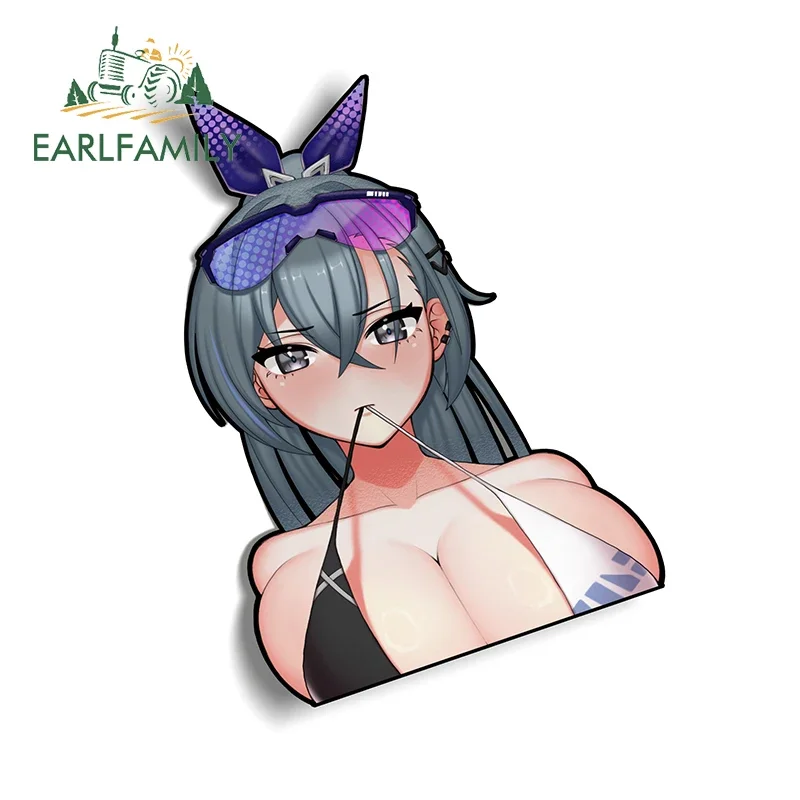 EARLFAMILY 13cm × 10.4cm Sliver Wolf Honkai Star Rail Hentai Car Stickers Ahegao Boobs Ecchi Decals Vinyl Windshield Decor