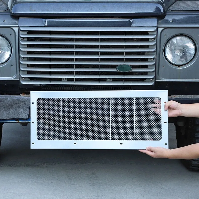 

For Land Rover Defender 90 110 130 2008-2018 Carbon steel Car Front Hood Grill Insect Prevention Mesh Cover Car Accessories