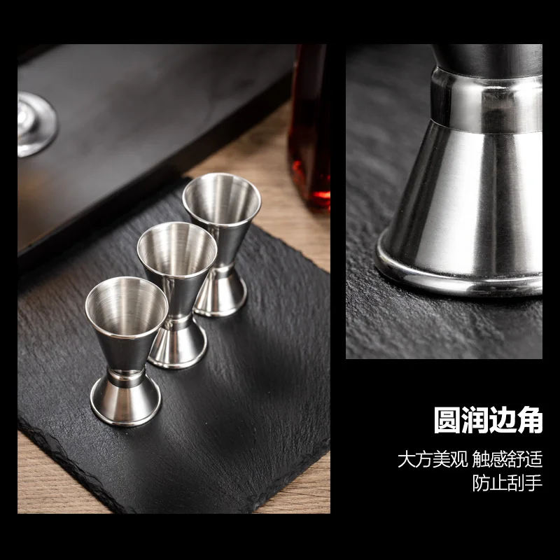 

60PCS Hot Selling Stainless Steel Double Measuring Cup, Ounce Cup, Bar Counter, Mixing Tool, Measuring Cup with Graduated