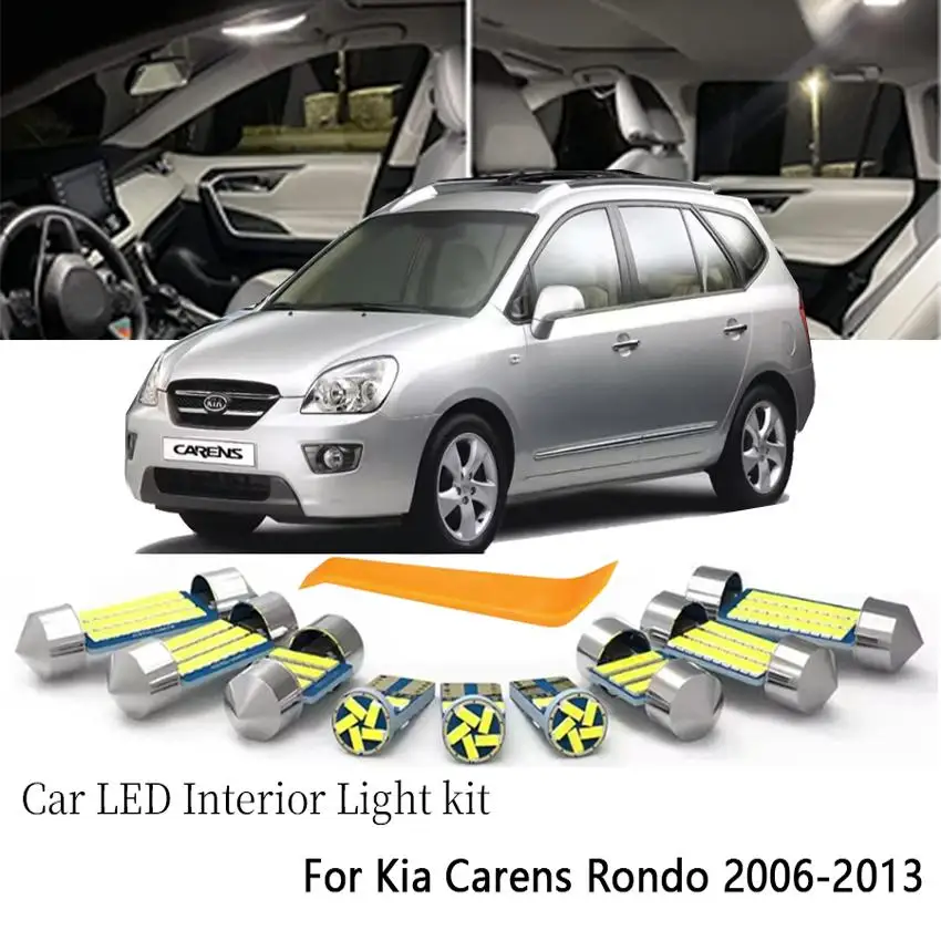 4/10/14PCS Car LED Interior Light Bulb Kit For KIA Carens Rondo 2006-2008 2009 2010 2011 2012 2013 ​License Plate Reading Lamp