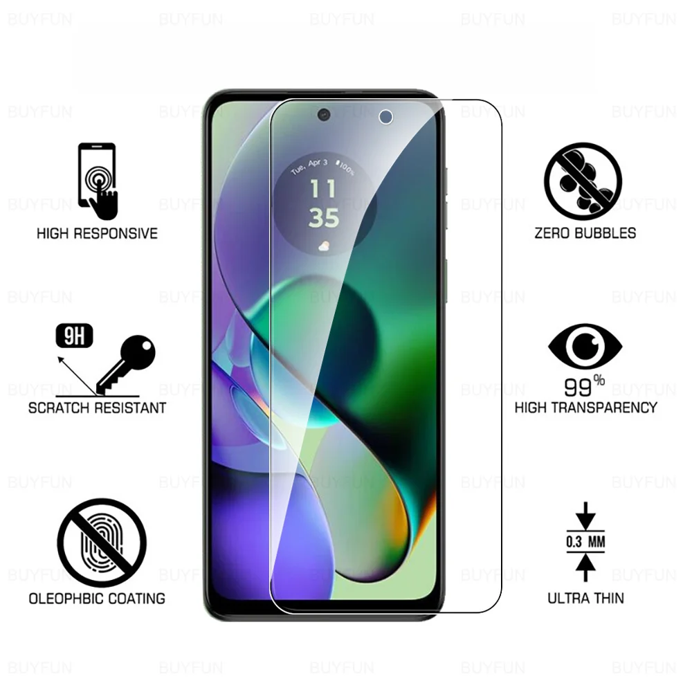 Motorola Moto G54 G14 G34 G84 G04 G04s G24 Power 4G 1-4 Stück HD Glas G75 G55 G45 G35 G15 G05 G06 G56 G86 5G Displayschutzfolie – Detail 2