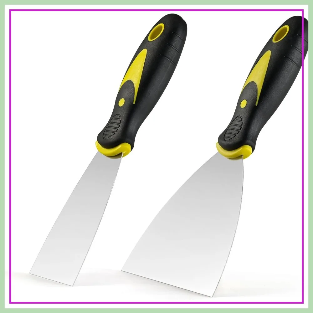 

Stainless Steel Putty Knife Scraper Set, 2" & 4" Spackle Knife 2Pack for Drywall Repair, Wallpaper Removal, Plaster Scraping