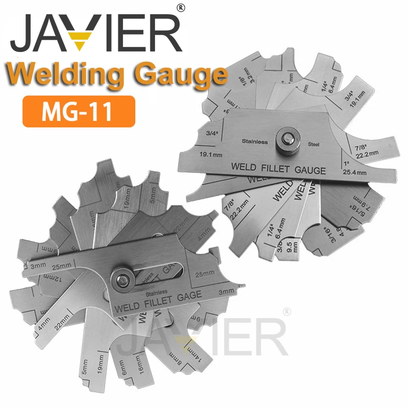 MG-11 Stainless Steel Welding Gauge Fillet Weld Set Gage Test Ulnar Welder Inspection Gauge Soldering Ruler