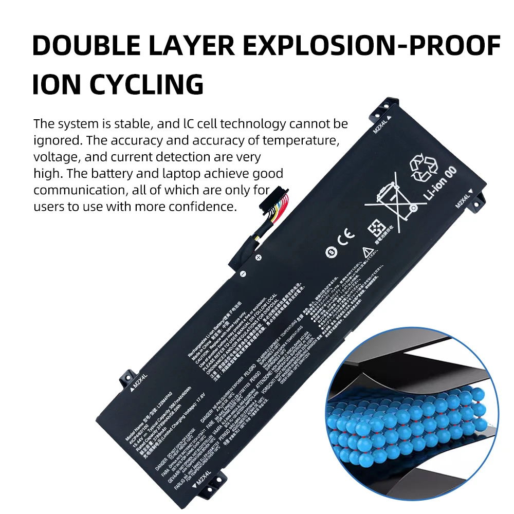 New L22M4PA0 15.44V 60WH Laptop Battery For Lenovo LOQ 15APH8/15IRH8/16APH8/16IRH8 L22B4PA0 L22M4PA0 L22X4PA0 L22D4PA0 Legion Sl
