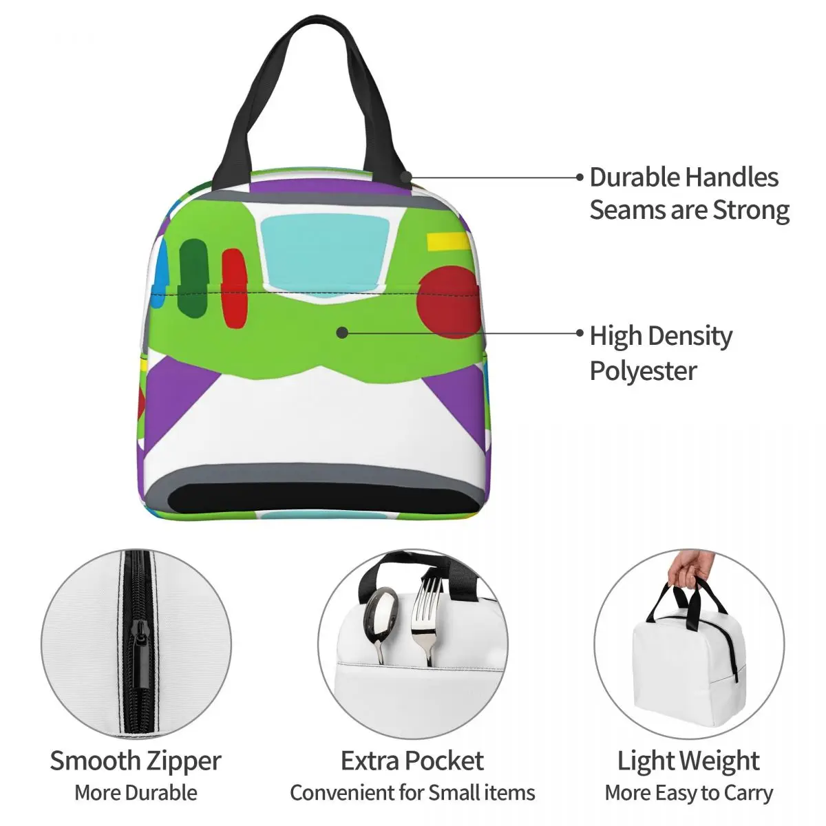 توي ستوري الطنانة زي حقيبة الغداء للرجال صندوق الغداء الترفيه نزهة حقيبة للحفاظ على البرودة المحمولة مقاوم للماء أكياس الغداء الحرارية #5