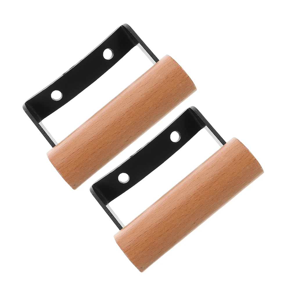 

2Pcs Sturdy Wood Grain Pot Handles Replacement Dual Hole Side Handle for Cookware Stockpot Wok Steaming Pan Anti-Scald Grip
