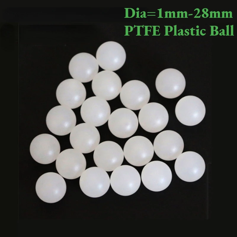 1/5pcs Solid PTFE Plastic Beads Solid Round PTFE Ball PTFE Ball Diaphragm Pump Beads PTFE Bearings F4 Ball Diameter=1mm-28mm