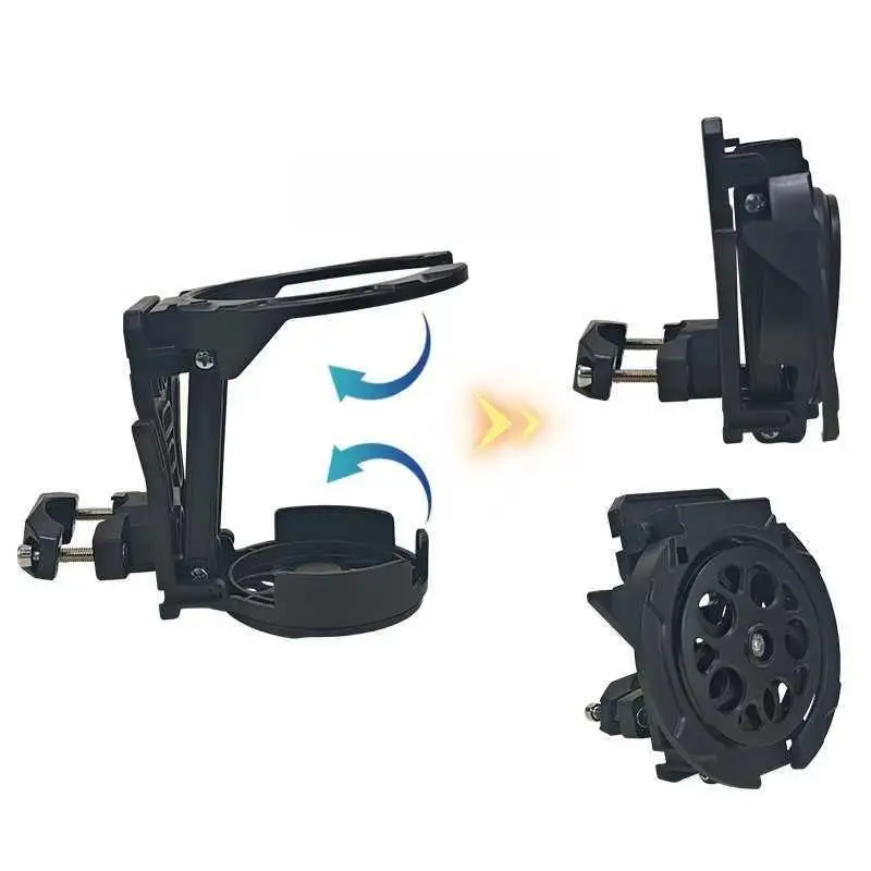 New 1/4Pcs Motorcycles Bottle Holder Water Cup Bracket Holder Accessories Foldable Turntable Motorcycle Cup Holder For Handlebar