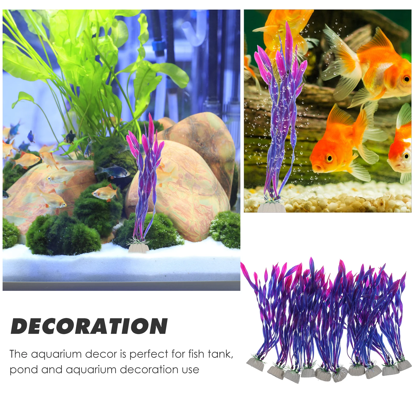 

10pcs Aquarium Grass Realistic Fish Tank Decor Compact Plants Fake Plant Supplies Desktop Pond Decor Household Pet Supplies